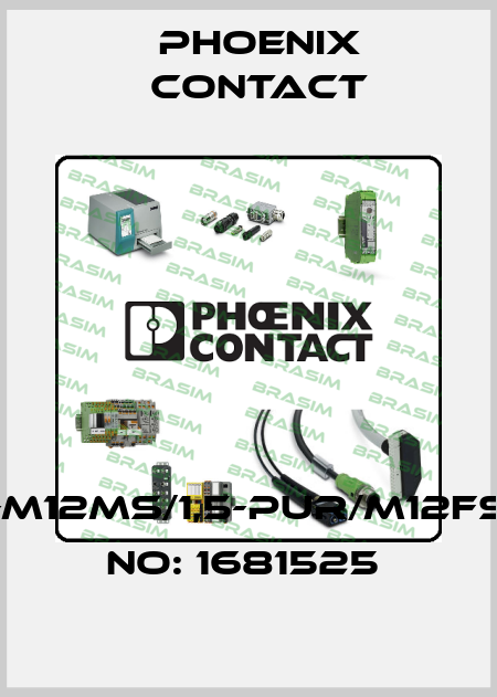 SAC-3P-M12MS/1,5-PUR/M12FS-ORDER NO: 1681525  Phoenix Contact