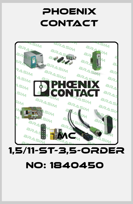 MC 1,5/11-ST-3,5-ORDER NO: 1840450  Phoenix Contact