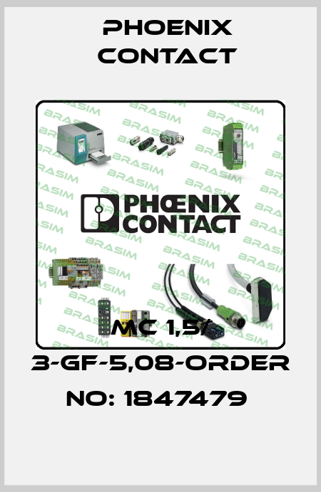 MC 1,5/ 3-GF-5,08-ORDER NO: 1847479  Phoenix Contact