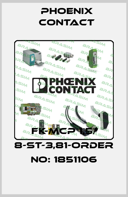 FK-MCP 1,5/ 8-ST-3,81-ORDER NO: 1851106 Phoenix Contact