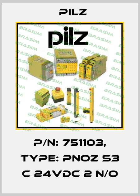 p/n: 751103, Type: PNOZ s3 C 24VDC 2 n/o Pilz