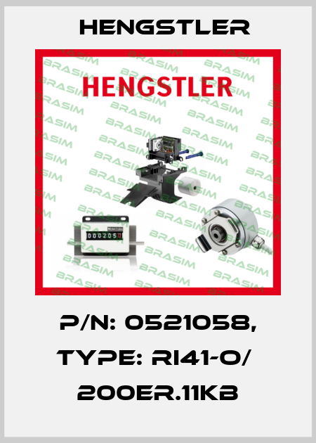 p/n: 0521058, Type: RI41-O/  200ER.11KB Hengstler