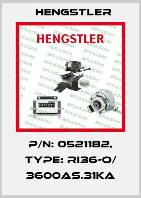 p/n: 0521182, Type: RI36-O/ 3600AS.31KA Hengstler