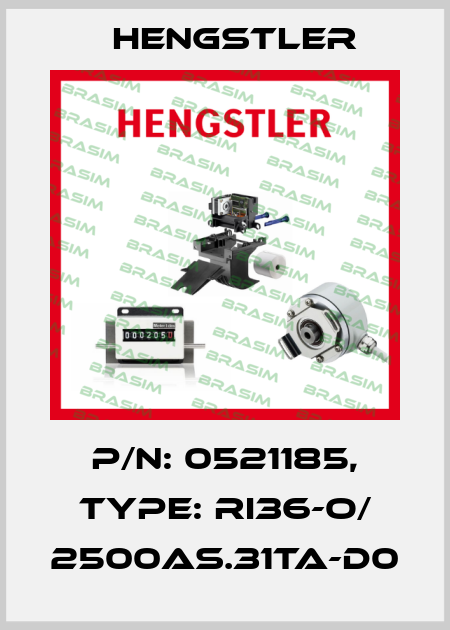 p/n: 0521185, Type: RI36-O/ 2500AS.31TA-D0 Hengstler