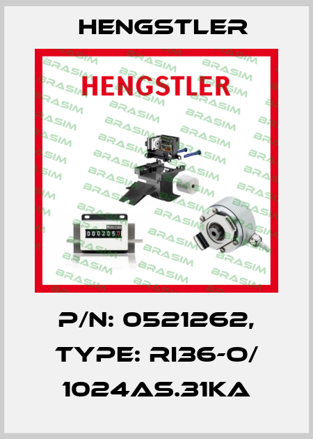 p/n: 0521262, Type: RI36-O/ 1024AS.31KA Hengstler