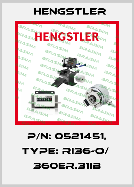 p/n: 0521451, Type: RI36-O/  360ER.31IB Hengstler
