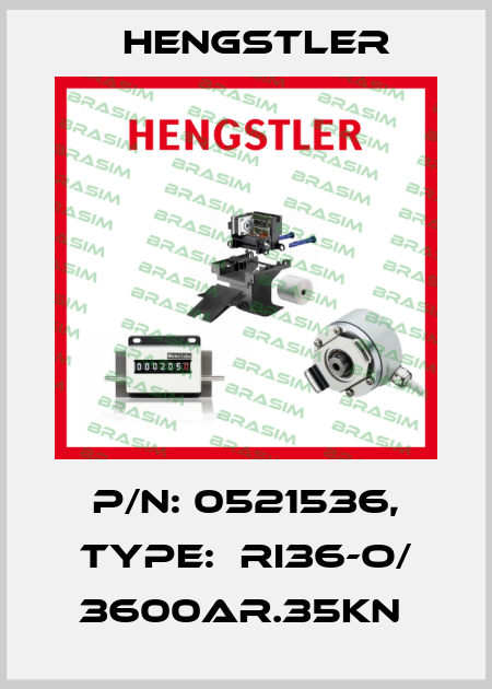 P/N: 0521536, Type:  RI36-O/ 3600AR.35KN  Hengstler