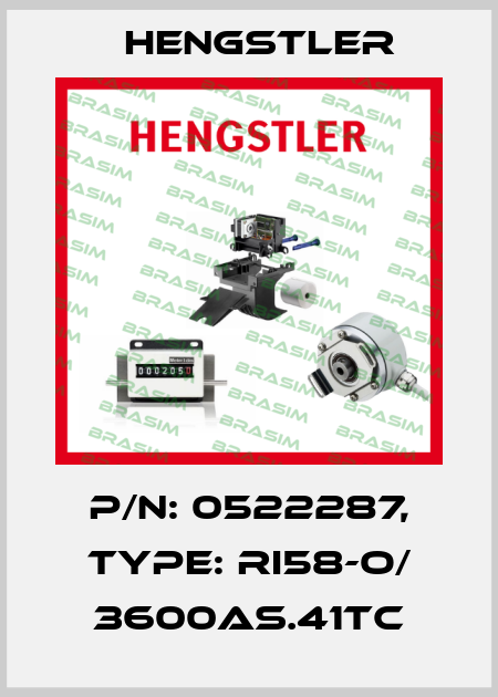 p/n: 0522287, Type: RI58-O/ 3600AS.41TC Hengstler
