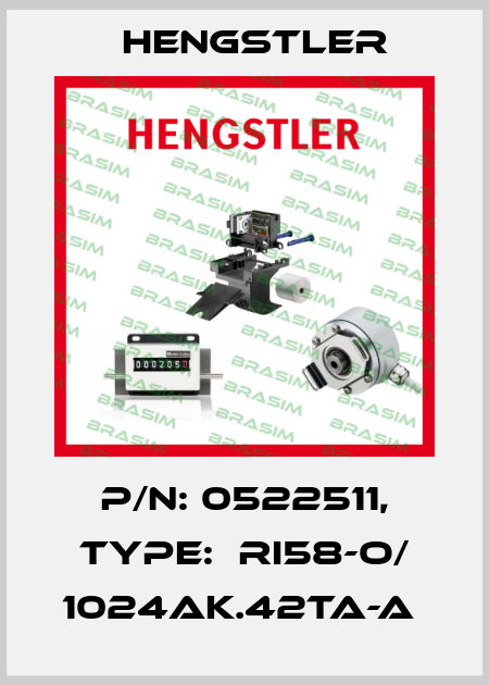 P/N: 0522511, Type:  RI58-O/ 1024AK.42TA-A  Hengstler