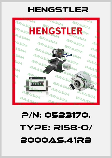 p/n: 0523170, Type: RI58-O/ 2000AS.41RB Hengstler