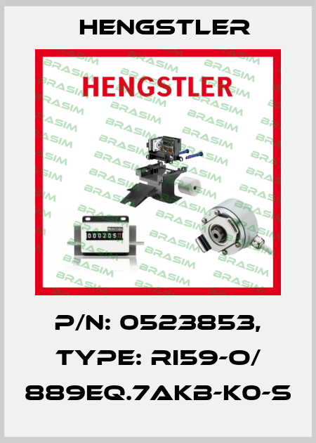 p/n: 0523853, Type: RI59-O/ 889EQ.7AKB-K0-S Hengstler