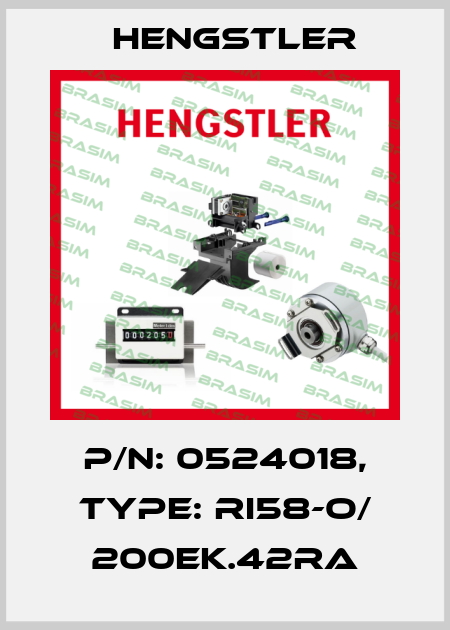p/n: 0524018, Type: RI58-O/ 200EK.42RA Hengstler
