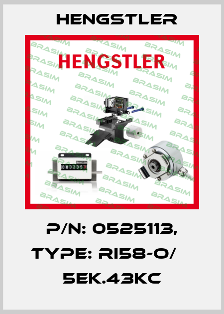 p/n: 0525113, Type: RI58-O/    5EK.43KC Hengstler