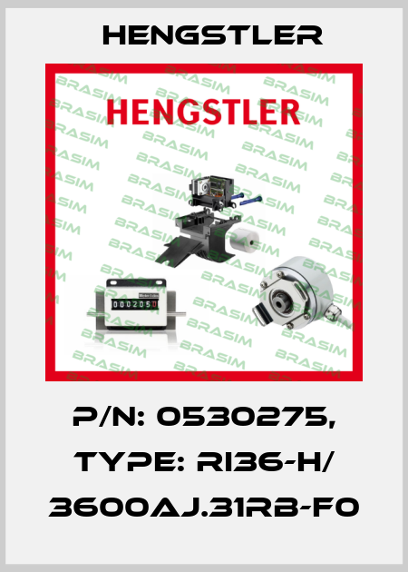 p/n: 0530275, Type: RI36-H/ 3600AJ.31RB-F0 Hengstler