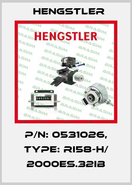 p/n: 0531026, Type: RI58-H/ 2000ES.32IB Hengstler