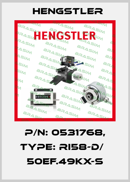 p/n: 0531768, Type: RI58-D/   50EF.49KX-S Hengstler