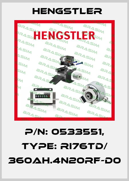 p/n: 0533551, Type: RI76TD/ 360AH.4N20RF-D0 Hengstler