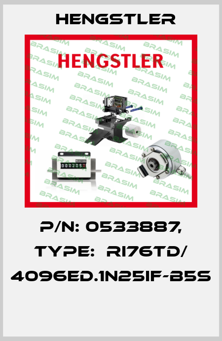 P/N: 0533887, Type:  RI76TD/ 4096ED.1N25IF-B5S  Hengstler