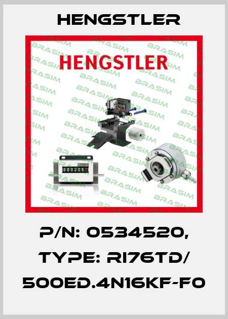 p/n: 0534520, Type: RI76TD/ 500ED.4N16KF-F0 Hengstler