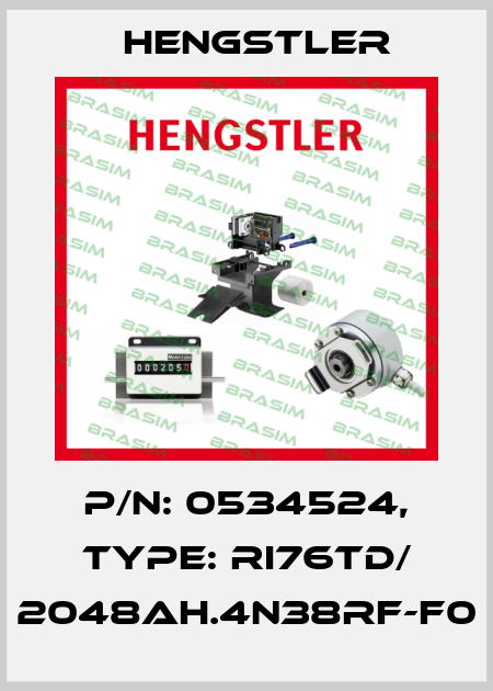 p/n: 0534524, Type: RI76TD/ 2048AH.4N38RF-F0 Hengstler