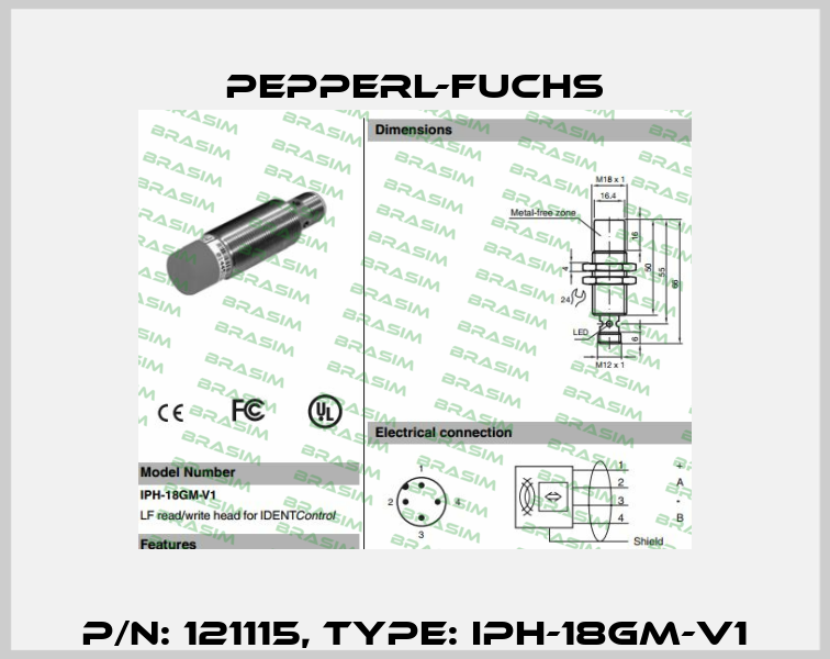 p/n: 121115, Type: IPH-18GM-V1 Pepperl-Fuchs