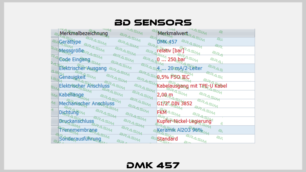 DMK 457 Bd Sensors