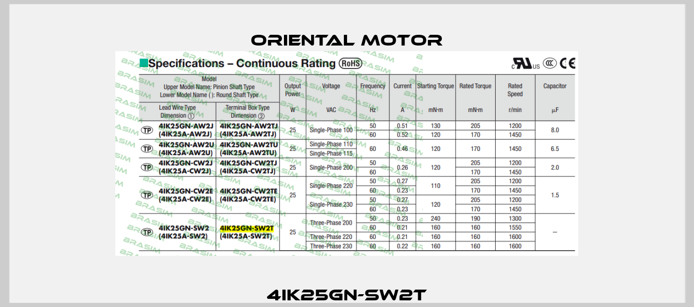 4IK25GN-SW2T Oriental Motor