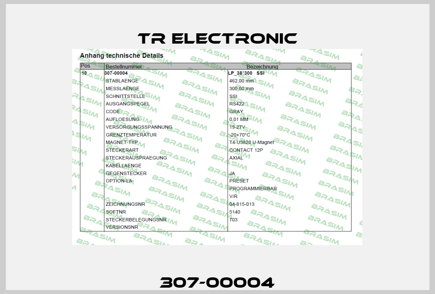 307-00004 TR Electronic