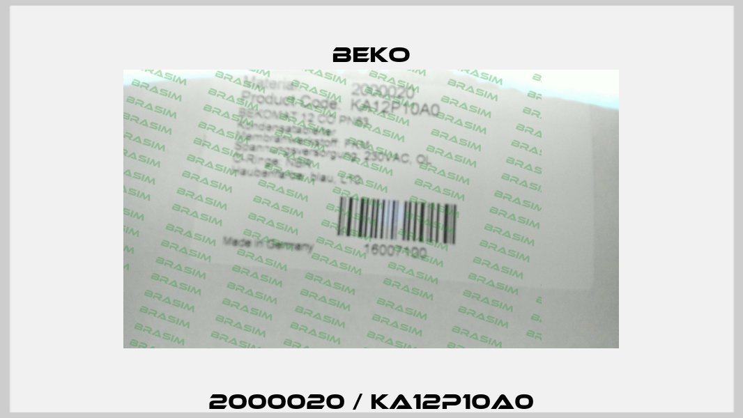 2000020 / KA12P10A0 Beko