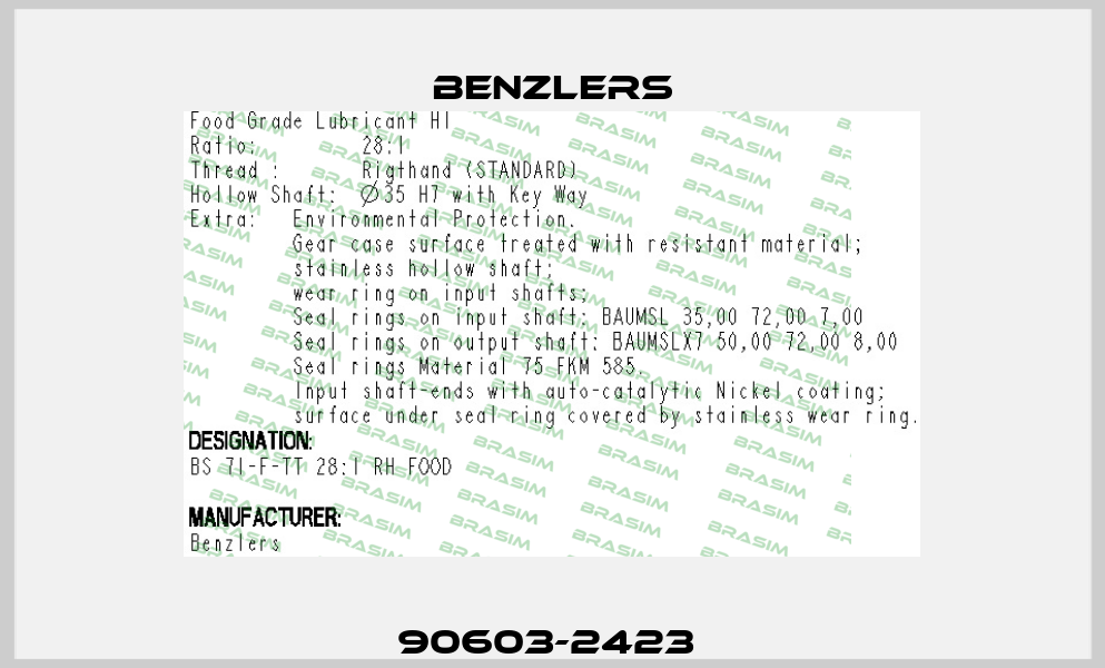 90603-2423  Benzlers
