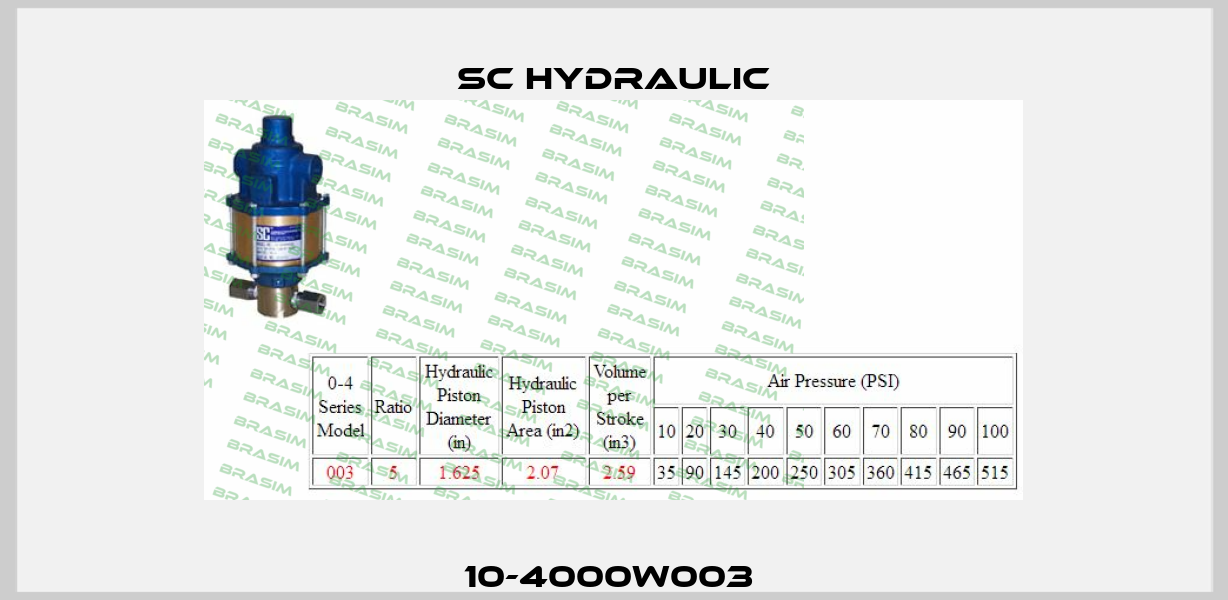 10-4000W003  SC Hydraulic