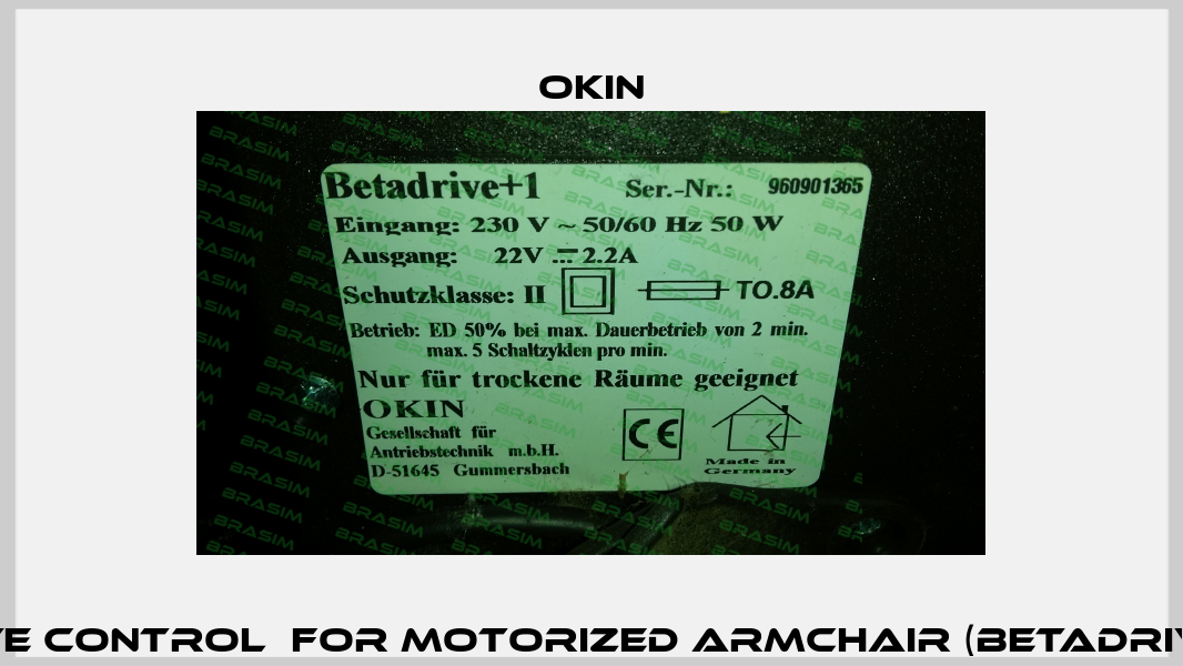 Keypad-remote control  for motorized armchair (Betadrive 1 actuator) Okin