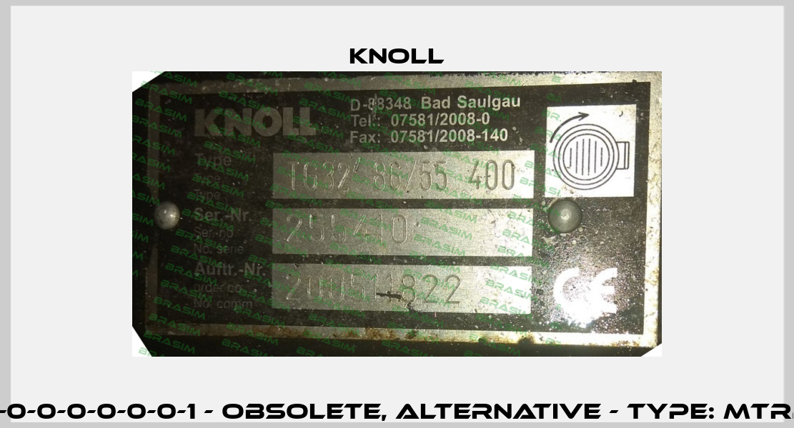 TG 32-86/55 400-1-1-0-0-0-0-0-0-1 - obsolete, alternative - Type: MTR20-7/4A-W-A-HQQV  KNOLL