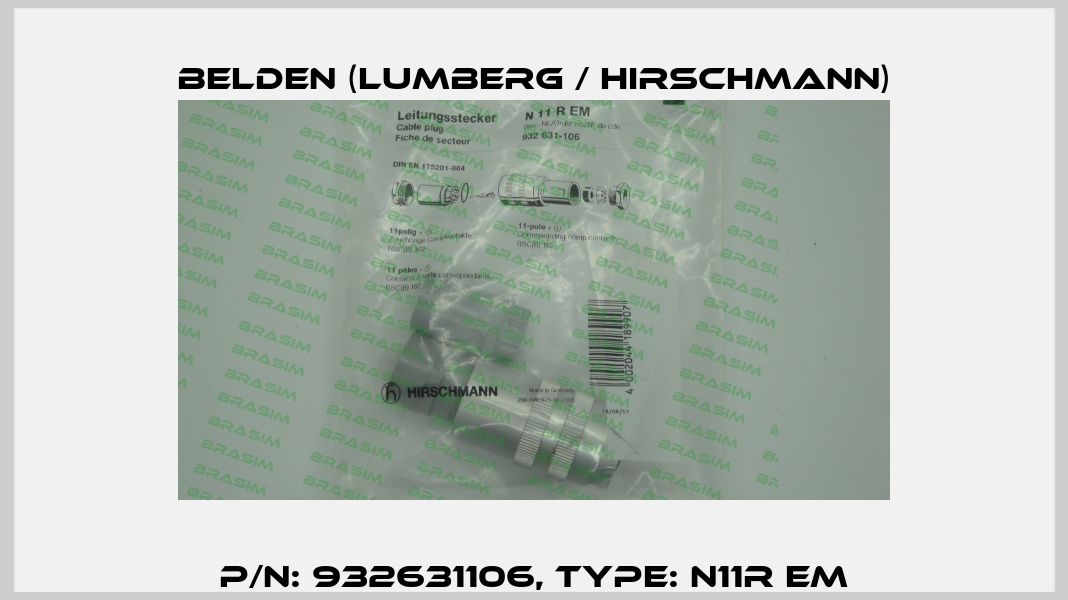 P/N: 932631106, Type: N11R EM Belden (Lumberg / Hirschmann)