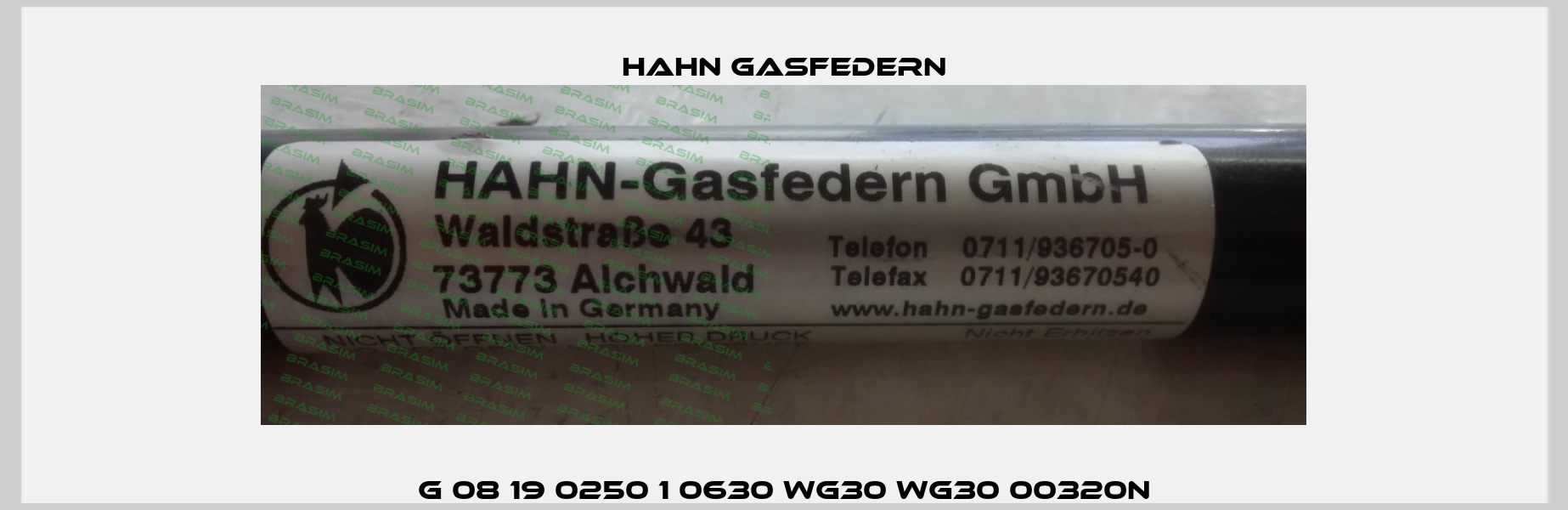 G 08 19 0250 1 0630 WG30 WG30 00320N Hahn Gasfedern