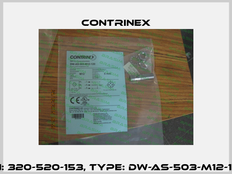 P/N: 320-520-153, Type: DW-AS-503-M12-120  Contrinex