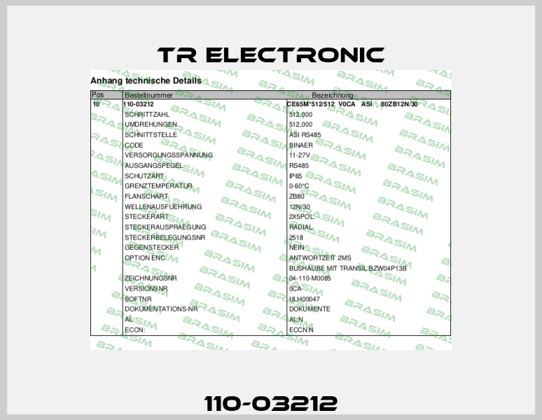 110-03212 TR Electronic