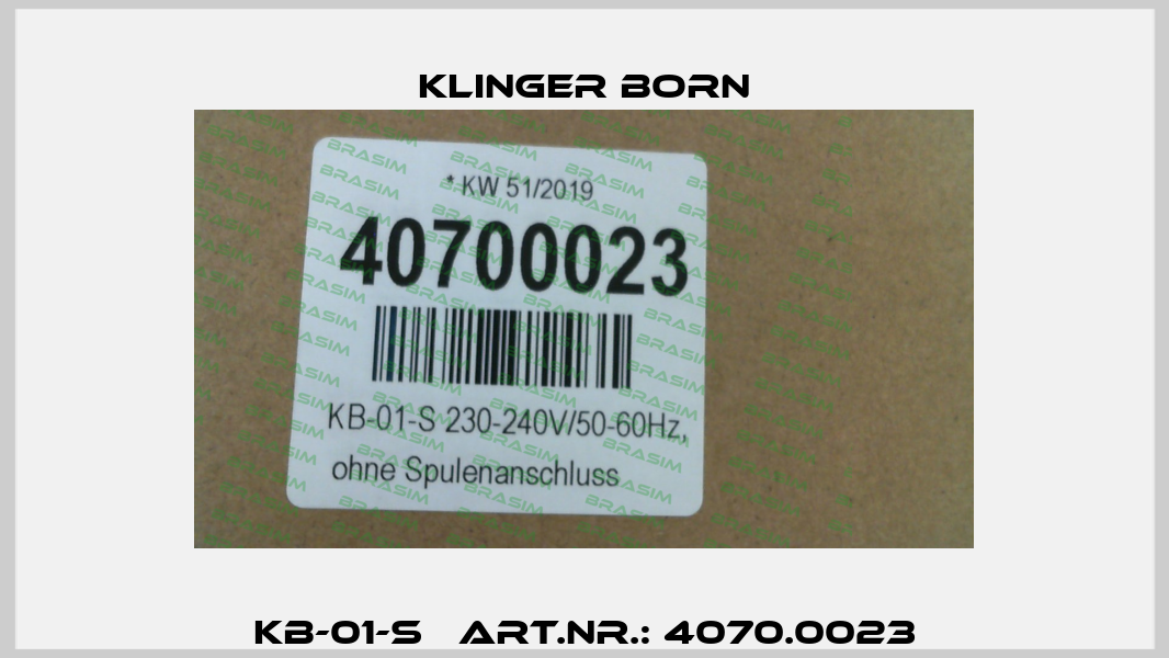 KB-01-S   Art.Nr.: 4070.0023 Klinger Born