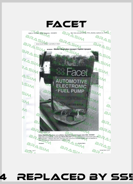 e11 72/245 95/54 0535 00 LISTED 574А REPLACED BY SS501 FUEL PUMP 40105 12V (18040105) Facet