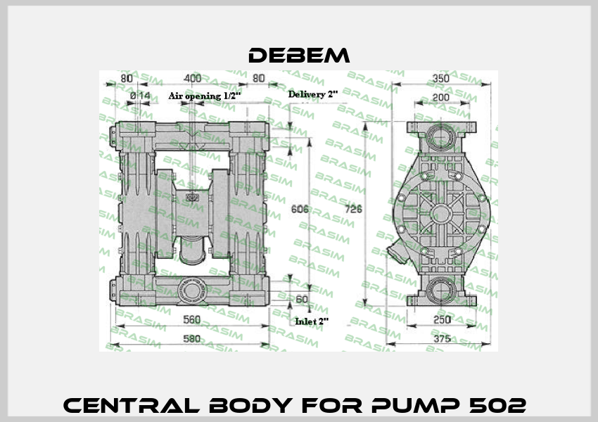 CENTRAL BODY FOR PUMP 502  Debem