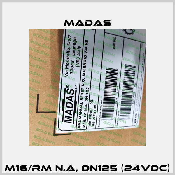 M16/RM N.A, DN125 (24Vdc) Madas