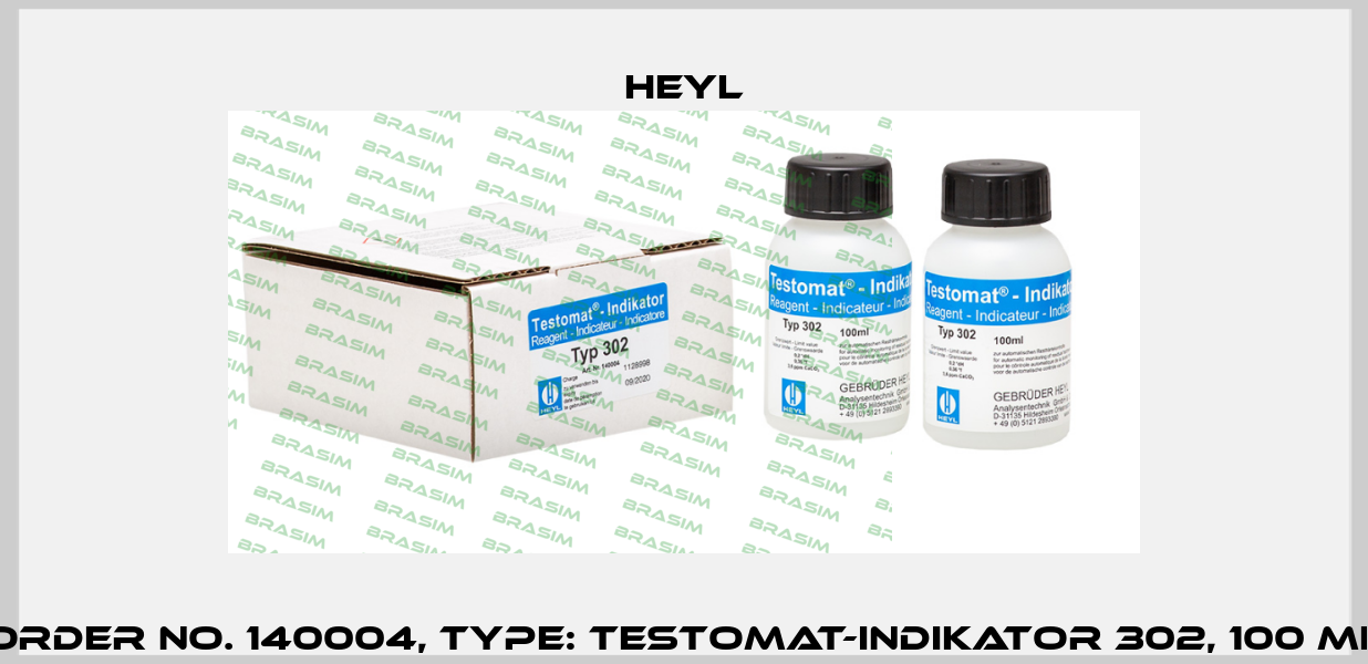 Order No. 140004, Type: Testomat-Indikator 302, 100 ml Heyl